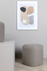 Peg Pouf - grau/Polyester - Teddy - Ottomane / Poufs - ALVAHOME