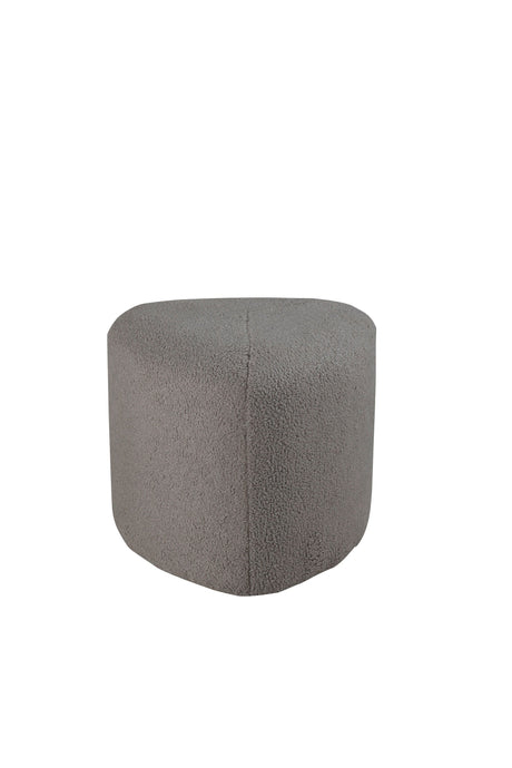 Peg Pouf - grau/Polyester - Teddy - Ottomane / Poufs - ALVAHOME