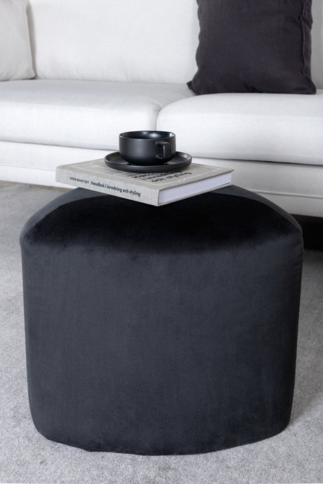 Peg Pouf - schwarz/Polyester - Samt - Ottomane / Poufs - ALVAHOME