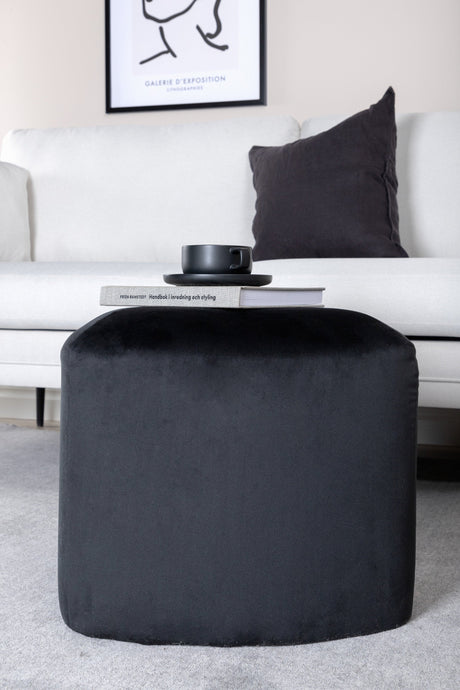 Peg Pouf - schwarz/Polyester - Samt - Ottomane / Poufs - ALVAHOME