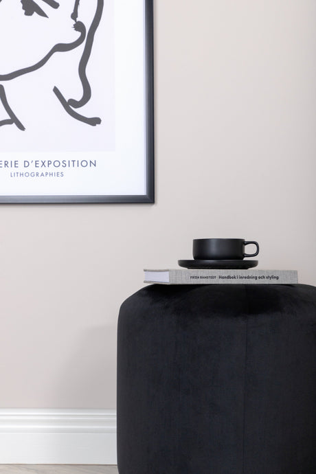 Peg Pouf - schwarz/Polyester - Samt - Ottomane / Poufs - ALVAHOME