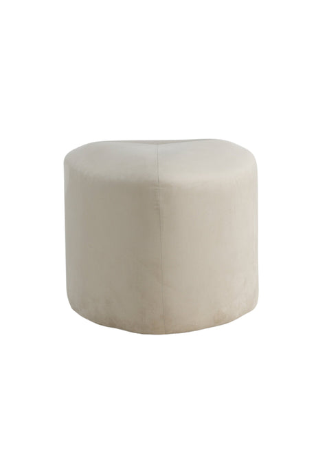 Peg Pouf - weiß/Polyester - Samt - Ottomane / Poufs - ALVAHOME