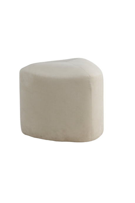 Peg Pouf - weiß/Polyester - Samt - Ottomane / Poufs - ALVAHOME