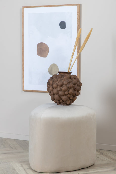 Peg Pouf - weiß/Polyester - Samt - Ottomane / Poufs - ALVAHOME
