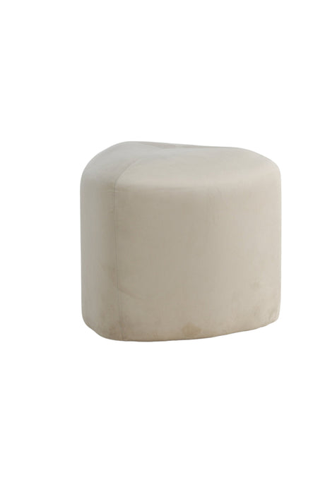 Peg Pouf - weiß/Polyester - Samt - Ottomane / Poufs - ALVAHOME