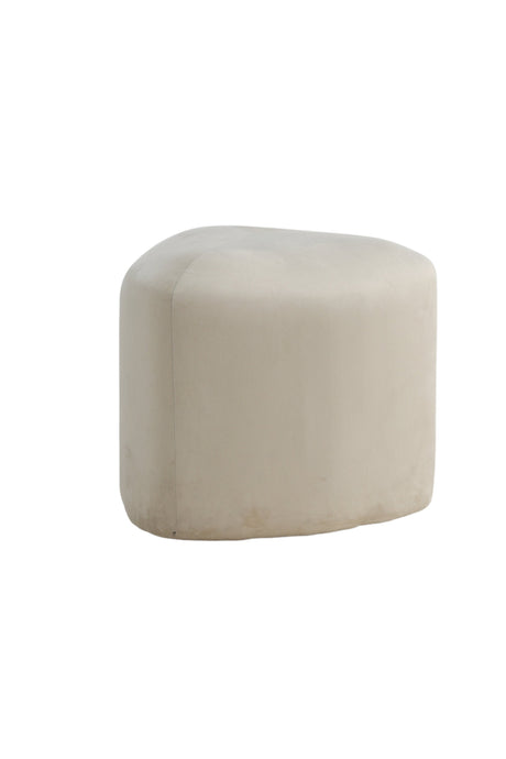 Peg Pouf - weiß/Polyester - Samt - Ottomane / Poufs - ALVAHOME