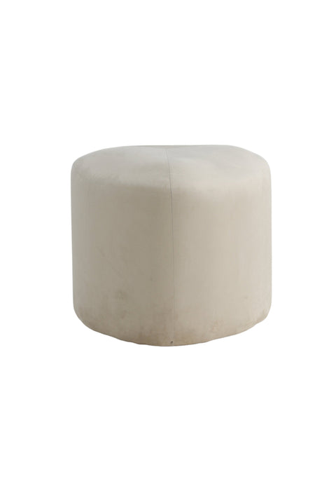 Peg Pouf - weiß/Polyester - Samt - Ottomane / Poufs - ALVAHOME