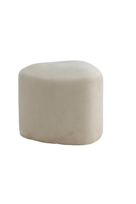 Peg Pouf - weiß/Polyester - Samt - Ottomane / Poufs - ALVAHOME
