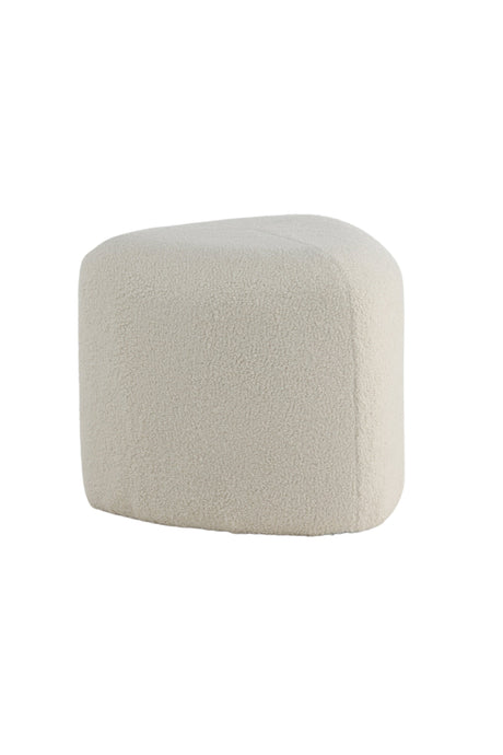 Peg Pouf - weiß/Polyester - Teddy - Ottomane / Poufs - ALVAHOME