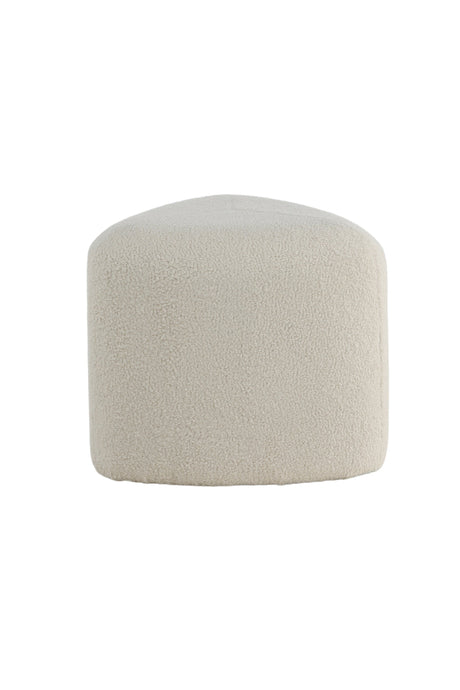 Peg Pouf - weiß/Polyester - Teddy - Ottomane / Poufs - ALVAHOME