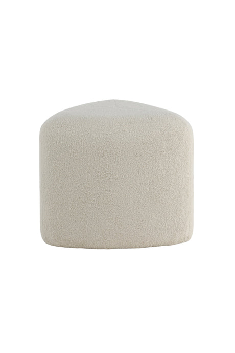 Peg Pouf - weiß/Polyester - Teddy - Ottomane / Poufs - ALVAHOME