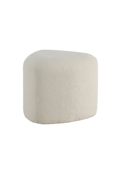 Peg Pouf - weiß/Polyester - Teddy - Ottomane / Poufs - ALVAHOME