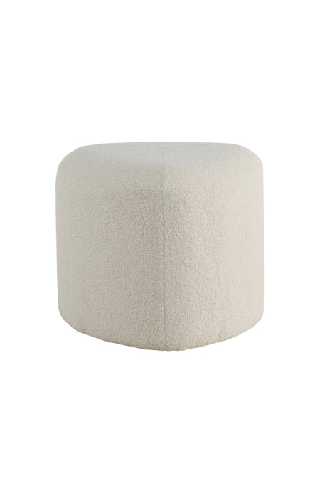 Peg Pouf - weiß/Polyester - Teddy - Ottomane / Poufs - ALVAHOME