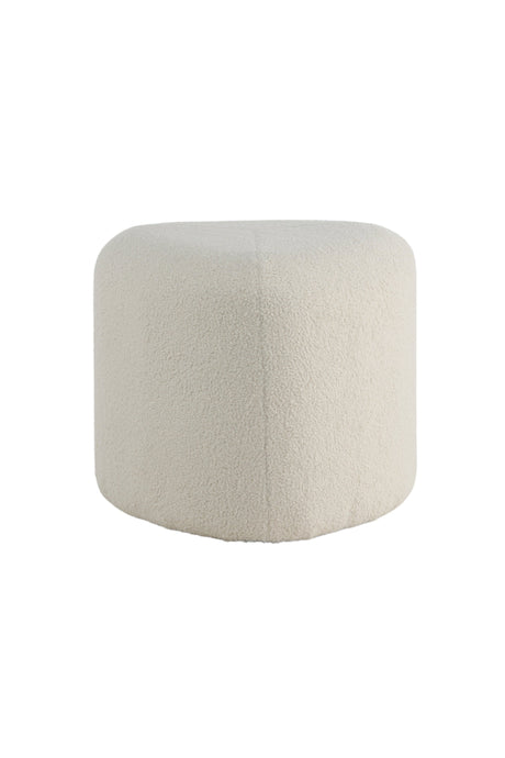 Peg Pouf - weiß/Polyester - Teddy - Ottomane / Poufs - ALVAHOME