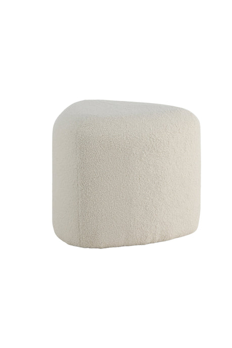 Peg Pouf - weiß/Polyester - Teddy - Ottomane / Poufs - ALVAHOME