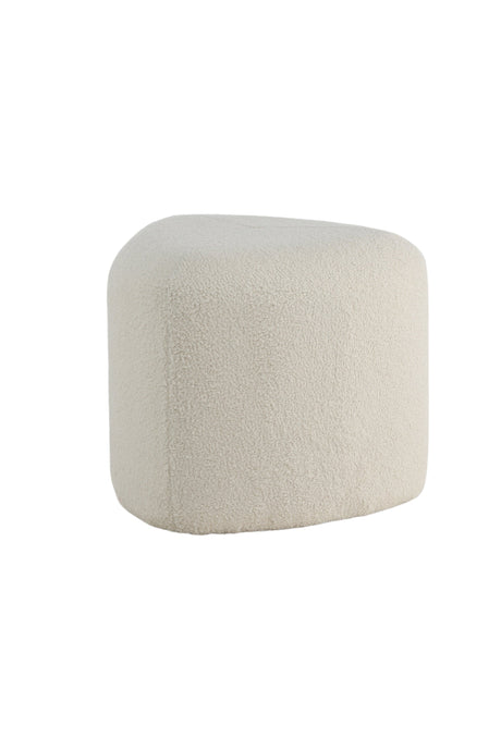 Peg Pouf - weiß/Polyester - Teddy - Ottomane / Poufs - ALVAHOME