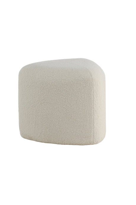 Peg Pouf - weiß/Polyester - Teddy - Ottomane / Poufs - ALVAHOME