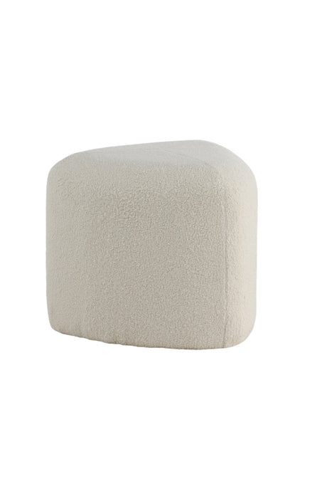 Peg Pouf - weiß/Polyester - Teddy - Ottomane / Poufs - ALVAHOME