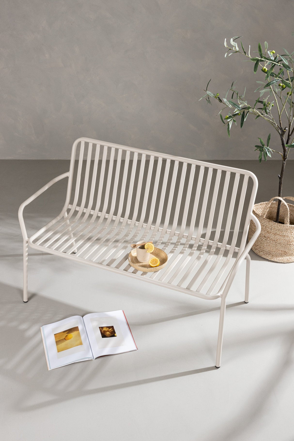 Peking Outdoor - Sitzbank - beige/Aluminum - Outdoor - Sitzbänke - ALVAHOME