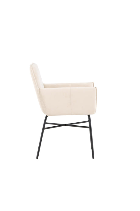 Petra Esszimmerstuhl - beige/Polyester - Samt - Essstühle - ALVAHOME