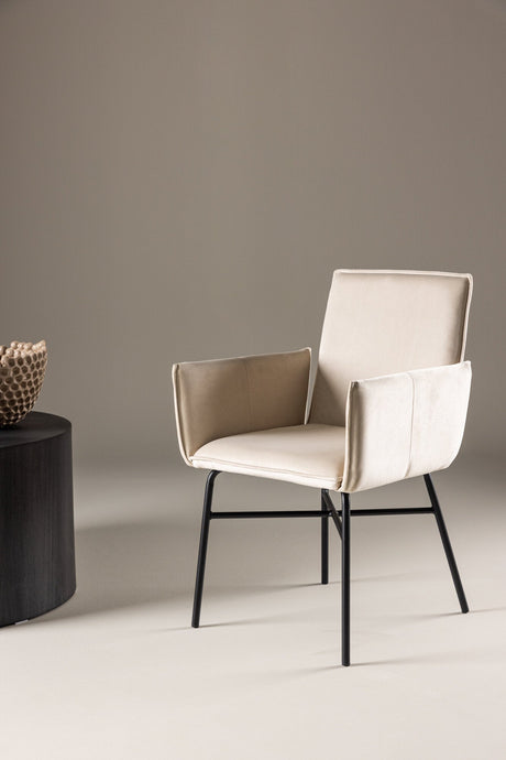 Petra Esszimmerstuhl - beige/Polyester - Samt - Essstühle - ALVAHOME