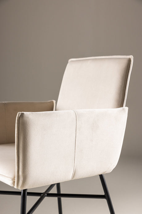 Petra Esszimmerstuhl - beige/Polyester - Samt - Essstühle - ALVAHOME