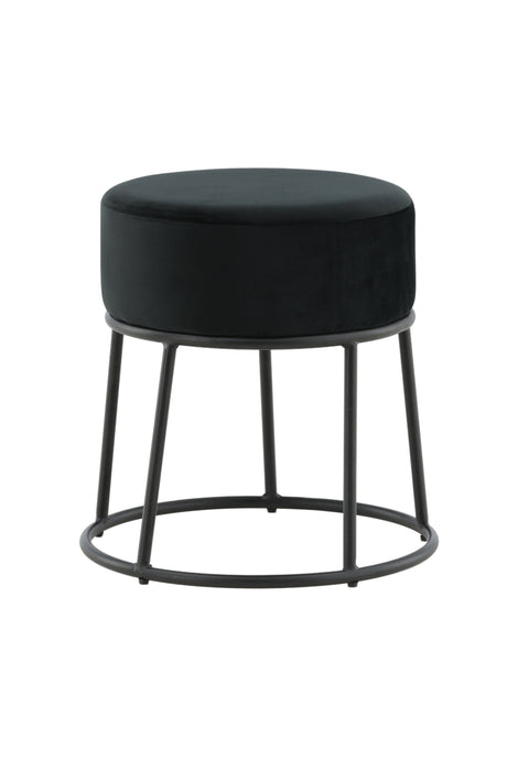 Petra Pouf - schwarz/Polyester - Samt - Ottomane / Poufs - ALVAHOME