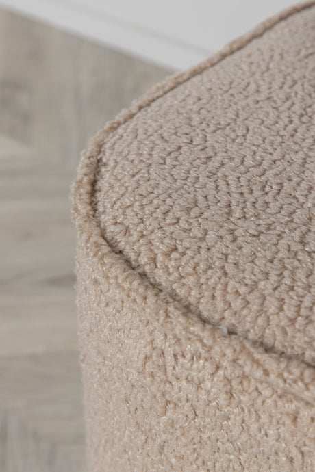 Piff Pouf - beige/Polyester - Teddy - Ottomane / Poufs - ALVAHOME