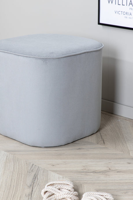 Piff Pouf - grau/Polyester - Kord - Ottomane / Poufs - ALVAHOME