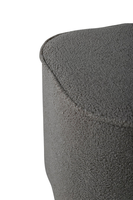 Piff Pouf - grau/Polyester - Teddy - Ottomane / Poufs - ALVAHOME