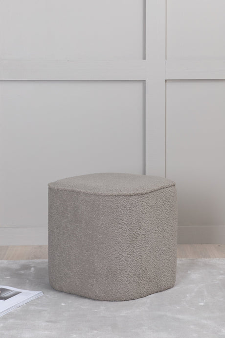 Piff Pouf - grau/Polyester - Teddy - Ottomane / Poufs - ALVAHOME