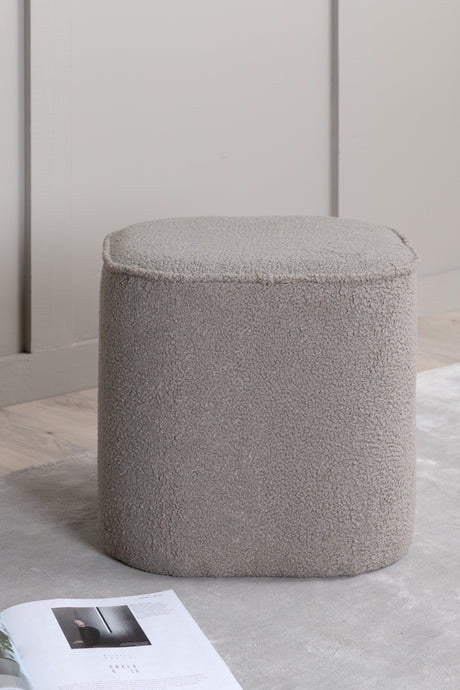Piff Pouf - grau/Polyester - Teddy - Ottomane / Poufs - ALVAHOME