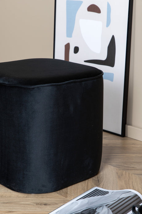 Piff Pouf - schwarz/Polyester - Samt - Ottomane / Poufs - ALVAHOME