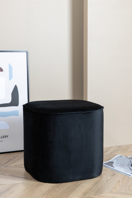 Piff Pouf - schwarz/Polyester - Samt - Ottomane / Poufs - ALVAHOME