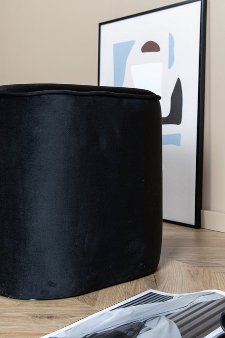 Piff Pouf - schwarz/Polyester - Samt - Ottomane / Poufs - ALVAHOME