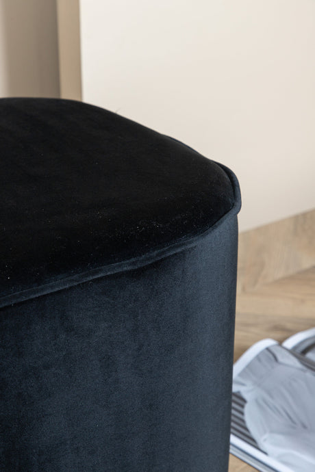 Piff Pouf - schwarz/Polyester - Samt - Ottomane / Poufs - ALVAHOME