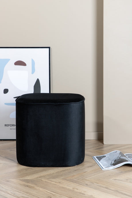 Piff Pouf - schwarz/Polyester - Samt - Ottomane / Poufs - ALVAHOME