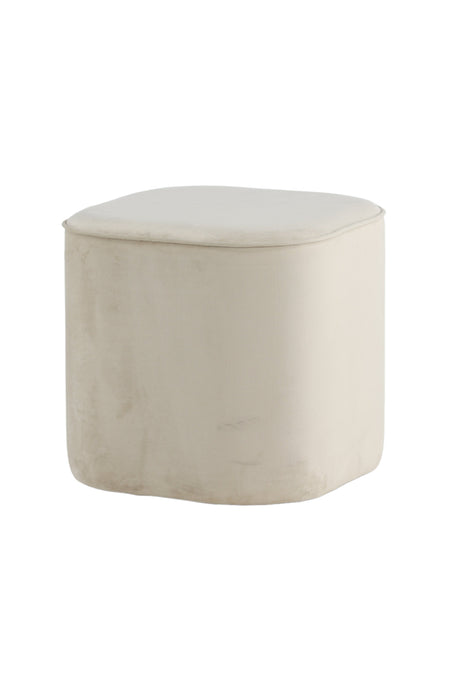 Piff Pouf - weiß/Polyester - Samt - Ottomane / Poufs - ALVAHOME