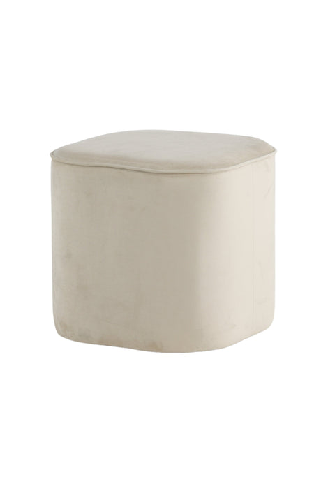 Piff Pouf - weiß/Polyester - Samt - Ottomane / Poufs - ALVAHOME