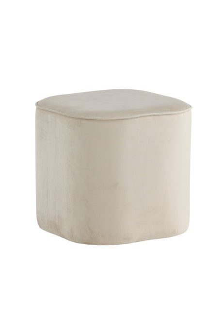 Piff Pouf - weiß/Polyester - Samt - Ottomane / Poufs - ALVAHOME