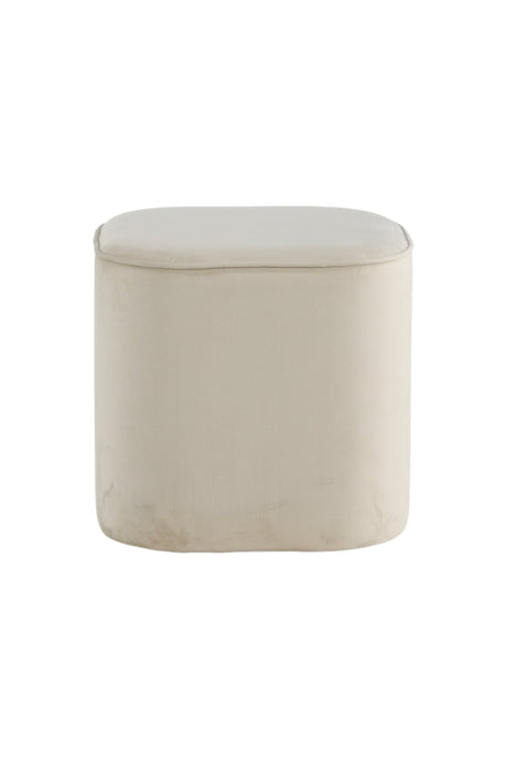 Piff Pouf - weiß/Polyester - Samt - Ottomane / Poufs - ALVAHOME