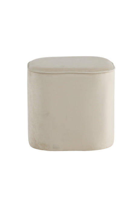 Piff Pouf - weiß/Polyester - Samt - Ottomane / Poufs - ALVAHOME
