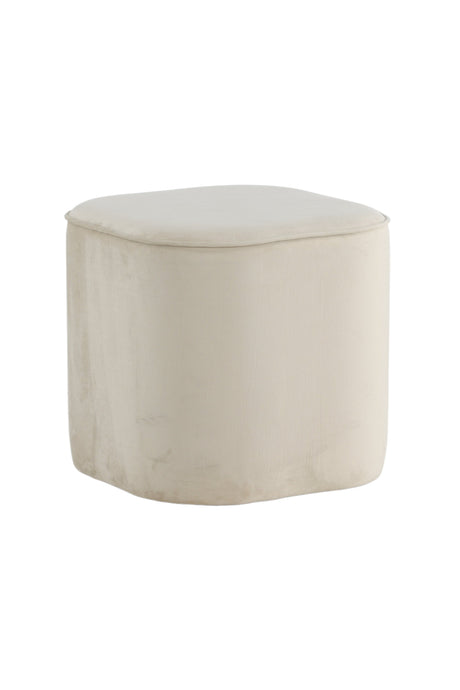 Piff Pouf - weiß/Polyester - Samt - Ottomane / Poufs - ALVAHOME