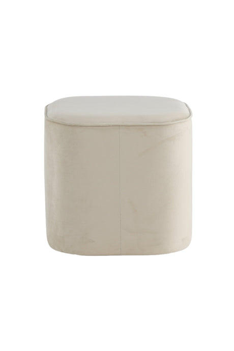 Piff Pouf - weiß/Polyester - Samt - Ottomane / Poufs - ALVAHOME