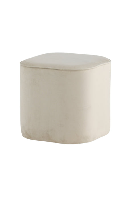 Piff Pouf - weiß/Polyester - Samt - Ottomane / Poufs - ALVAHOME