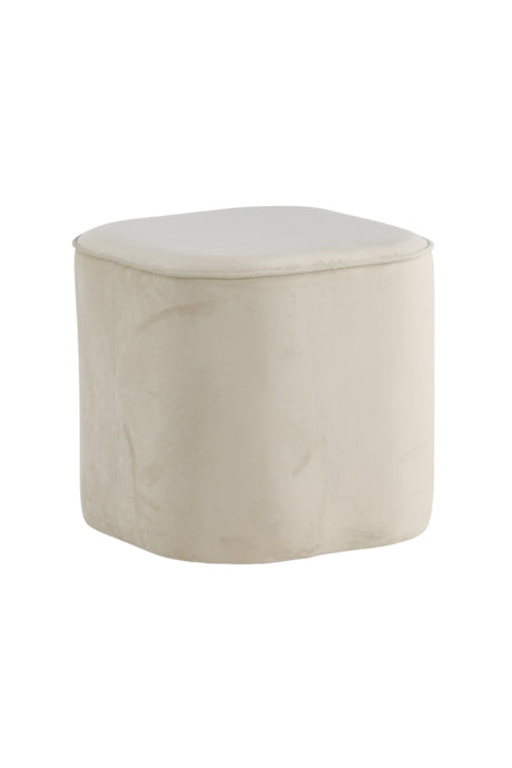 Piff Pouf - weiß/Polyester - Samt - Ottomane / Poufs - ALVAHOME