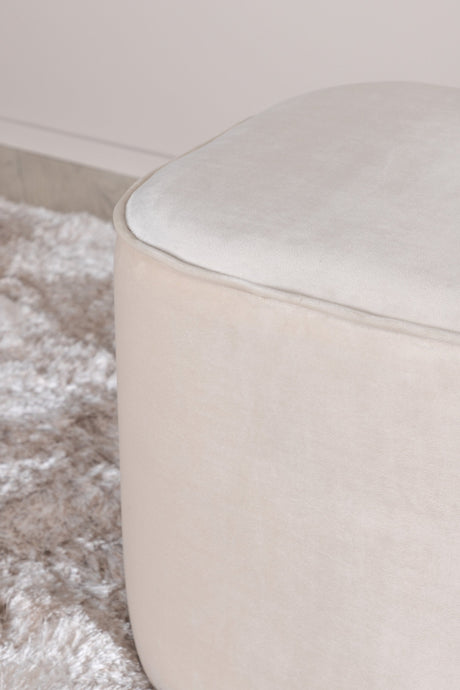 Piff Pouf - weiß/Polyester - Samt - Ottomane / Poufs - ALVAHOME