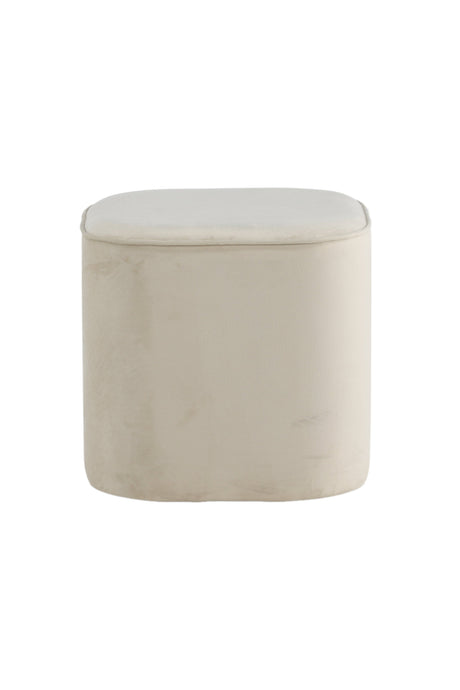 Piff Pouf - weiß/Polyester - Samt - Ottomane / Poufs - ALVAHOME