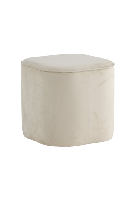 Piff Pouf - weiß/Polyester - Samt - Ottomane / Poufs - ALVAHOME