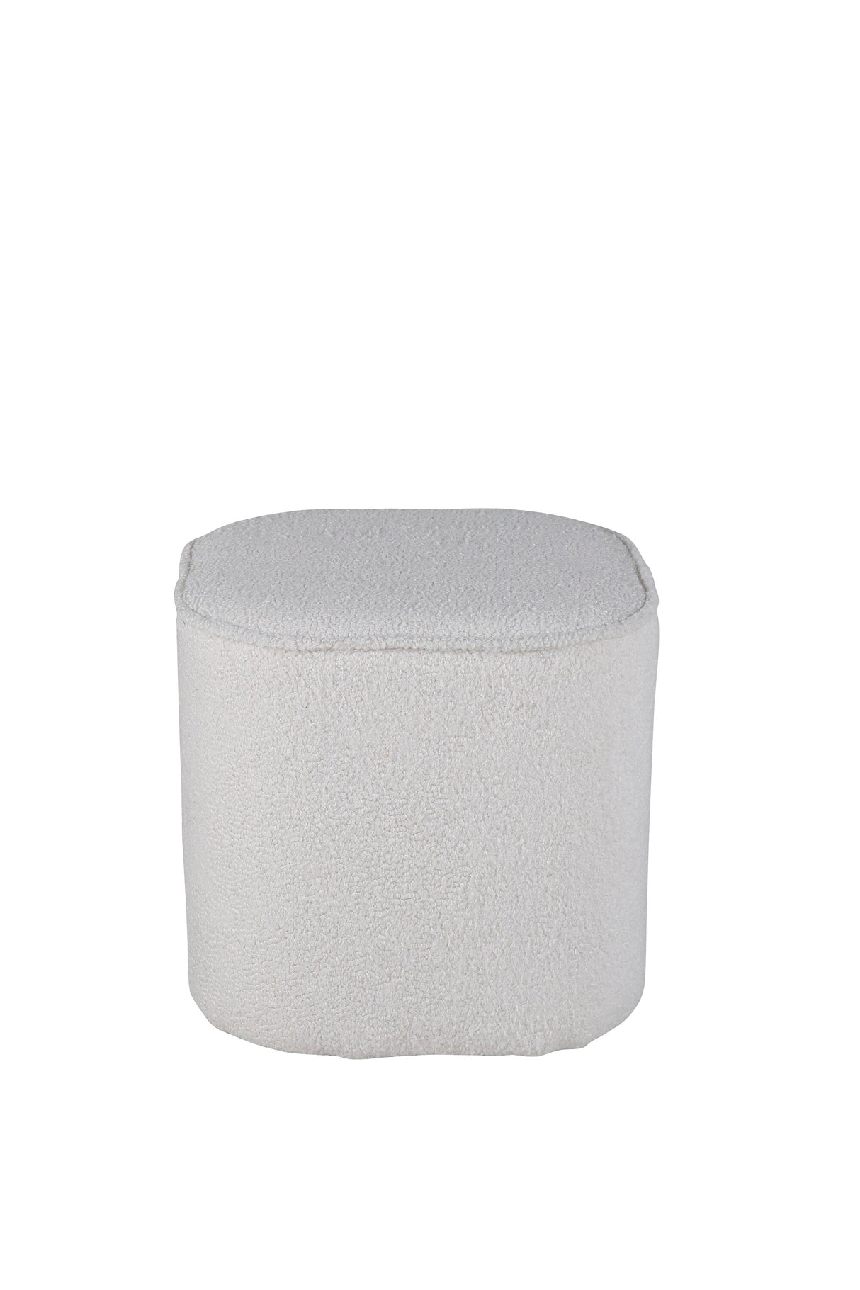 Piff Pouf - weiß/Polyester - Teddy - Ottomane / Poufs - ALVAHOME